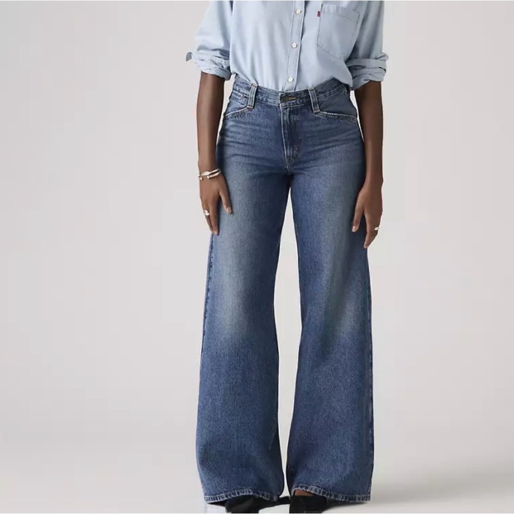 Levi's Blue Wide Leg Flare Jeans